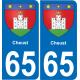 65 Cheust autocollant sticker plaque immatriculation auto ville
