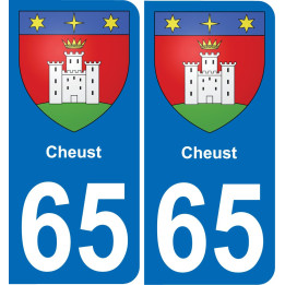 65 Cheust sticker plate registration city