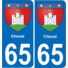 65 Cheust sticker plate registration city