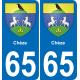 65 Chèze sticker plate registration city