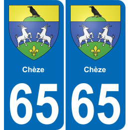65 Chèze sticker plate registration city