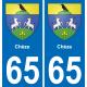 65 Chèze autocollant sticker plaque immatriculation auto ville