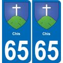 65 Chis autocollant sticker plaque immatriculation auto ville