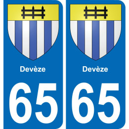 65 Devèze placa etiqueta de registro de la ciudad