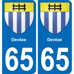 65 Devèze placa etiqueta de registro de la ciudad
