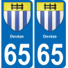 65 Devèze placa etiqueta de registro de la ciudad