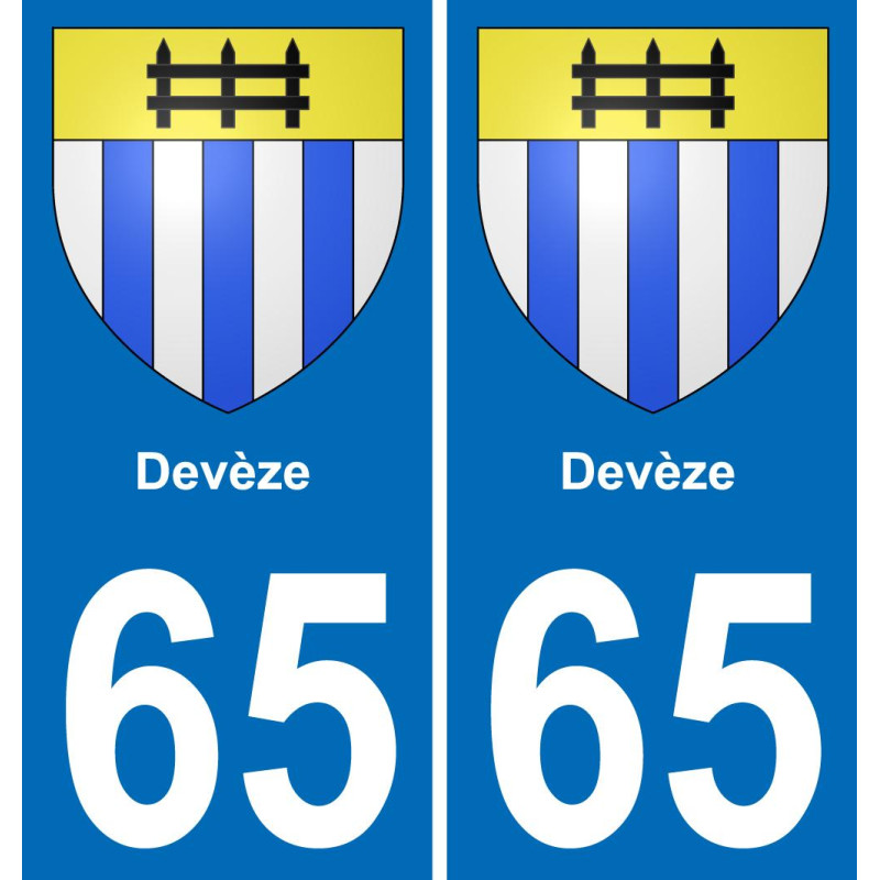 65 Devèze sticker plate registration city