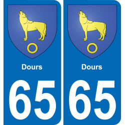 65 Dours placa etiqueta de registro de la ciudad