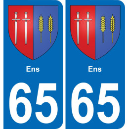 65 Ens sticker plate registration city