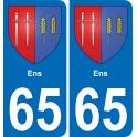 65 Ens autocollant sticker plaque immatriculation auto ville