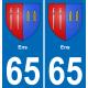 65 Ens sticker plate registration city