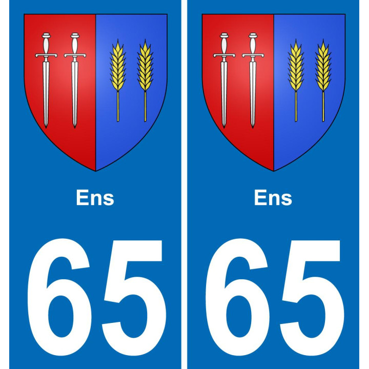 65 Ens sticker plate registration city