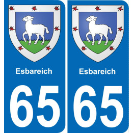 65 Esbareich sticker plate registration city