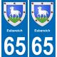 65 Esbareich sticker plate registration city