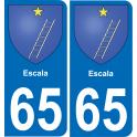 65 Escala autocollant sticker plaque immatriculation auto ville