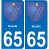 65 Escala autocollant sticker plaque immatriculation auto ville