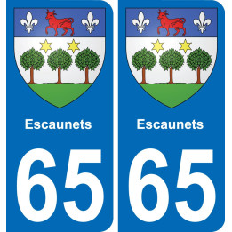 65 Escaunets autocollant sticker plaque immatriculation auto ville
