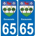 65 Escaunets autocollant sticker plaque immatriculation auto ville