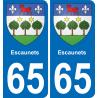 65 Escaunets placa etiqueta de registro de la ciudad