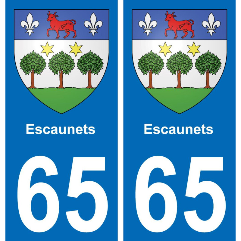 65 Escaunets autocollant sticker plaque immatriculation auto ville
