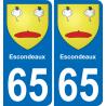 65 Escondeaux autocollant sticker plaque immatriculation auto ville