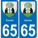 65 Escots-aufkleber plakette ez stadt