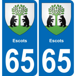 65 Escots placa etiqueta de registro de la ciudad
