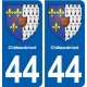 44 Châteaubriant autocollant plaque stickers ville