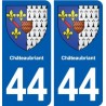 44 Châteaubriant autocollant plaque stickers ville