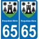 65 Esquièze-Sère adesivo piastra di registrazione city