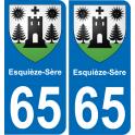 65 Esquièze-Sère adesivo piastra di registrazione city