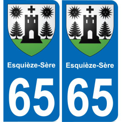 65 Esquièze-Sère placa etiqueta de registro de la ciudad