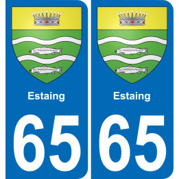 65 Estaing placa etiqueta de registro de la ciudad