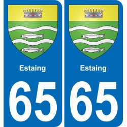 65 Estaing placa etiqueta de registro de la ciudad