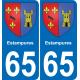 65 Estampures sticker plate registration city