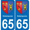 65 Estampures autocollant sticker plaque immatriculation auto ville