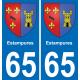 65 Estampures placa etiqueta de registro de la ciudad