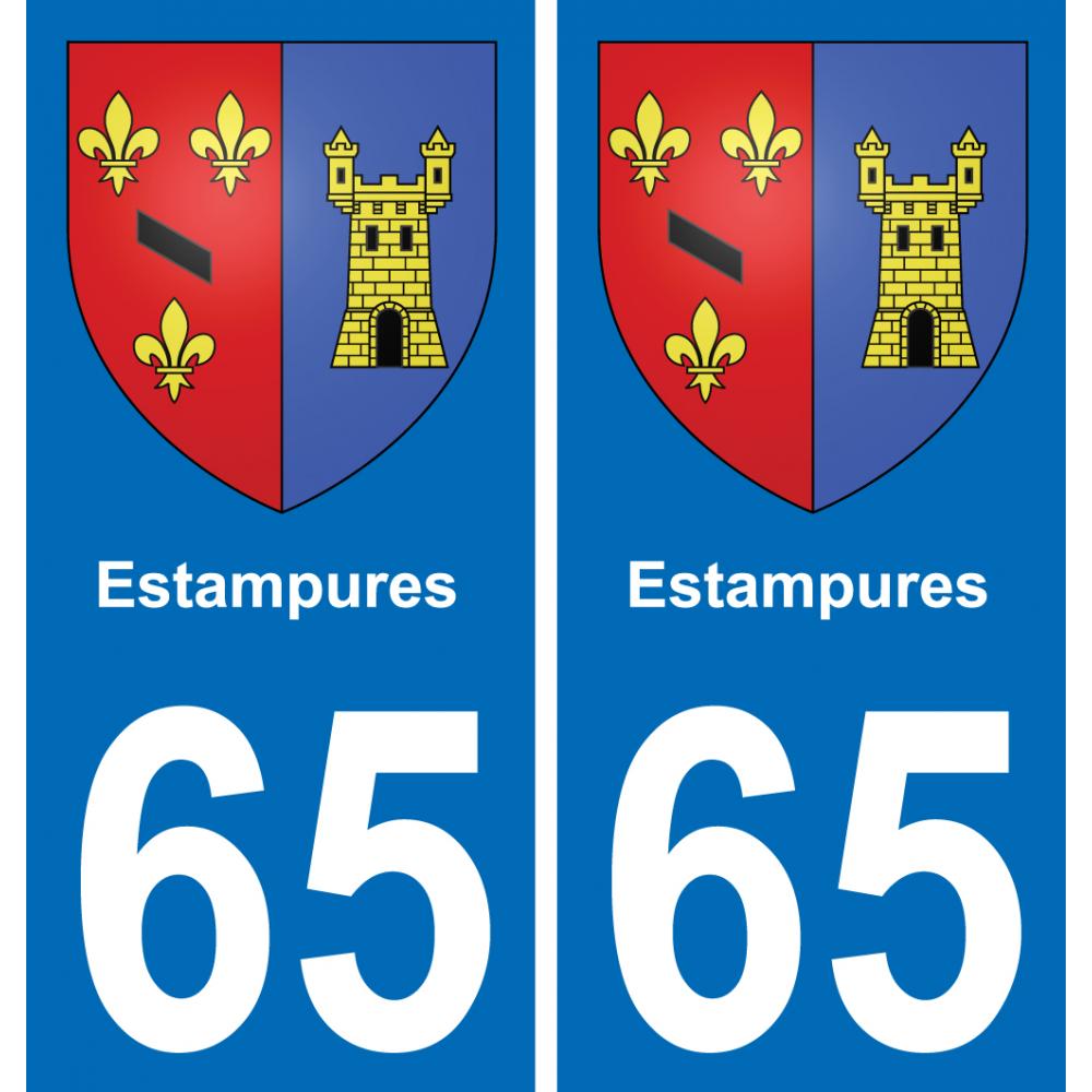 65 Estampures sticker plate registration city