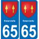 65 Estarvielle autocollant sticker plaque immatriculation auto ville