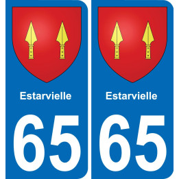65 Estarvielle placa etiqueta de registro de la ciudad