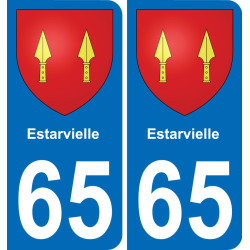 65 Estarvielle placa etiqueta de registro de la ciudad