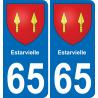 65 Estarvielle autocollant sticker plaque immatriculation auto ville