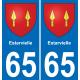 65 Estarvielle autocollant sticker plaque immatriculation auto ville