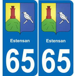 65 Estensan autocollant sticker plaque immatriculation auto ville