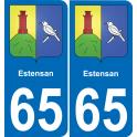 65 Estensan autocollant sticker plaque immatriculation auto ville