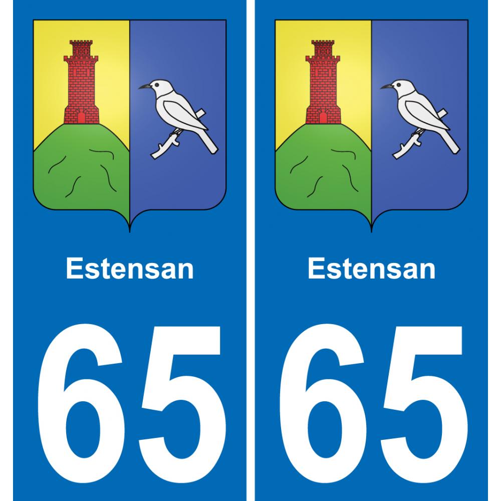 65 Estensan autocollant sticker plaque immatriculation auto ville