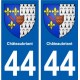 44 Châteaubriant autocollant plaque stickers ville