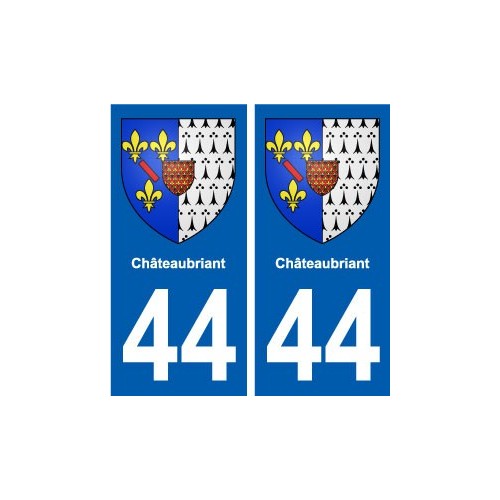 44 Châteaubriant autocollant plaque stickers ville