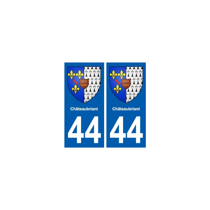 44 Châteaubriant autocollant plaque stickers ville