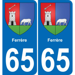 65 Ferrère placa etiqueta de registro de la ciudad